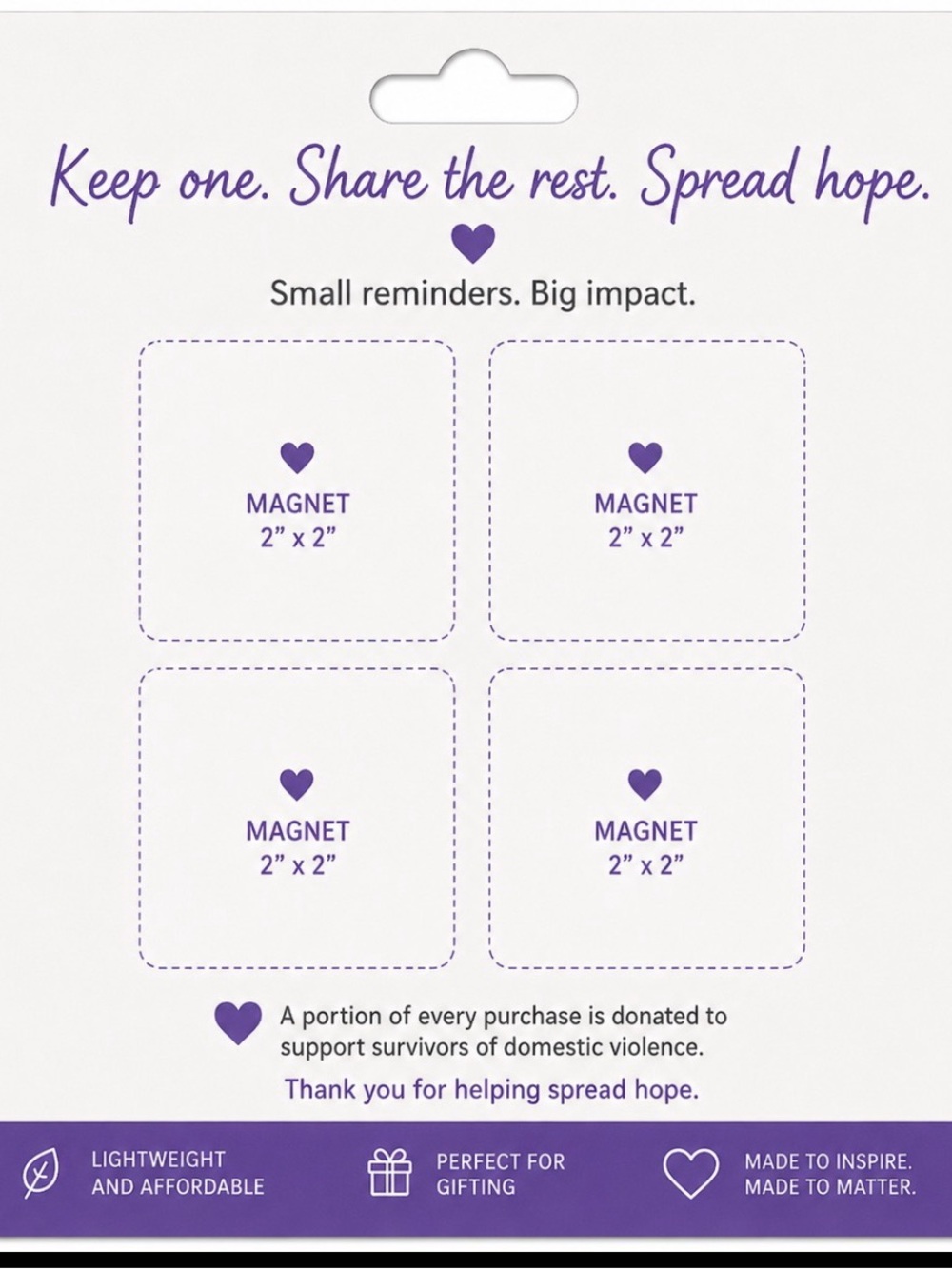 HOPE MAGNETS Set of 4 Inspirational Share a Magnet Spread Hope - Picture 2 of 4